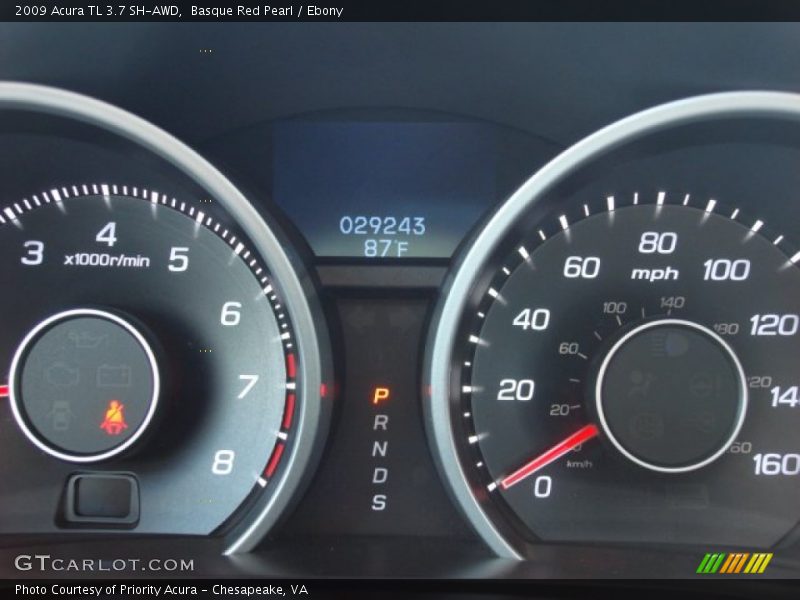 Basque Red Pearl / Ebony 2009 Acura TL 3.7 SH-AWD