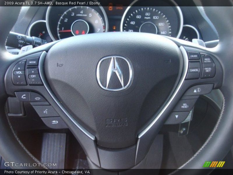 Basque Red Pearl / Ebony 2009 Acura TL 3.7 SH-AWD