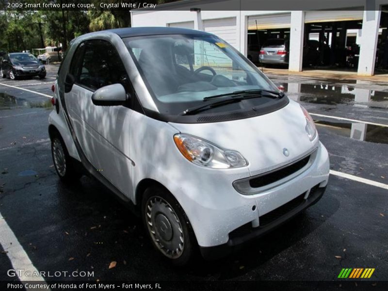 Crystal White / Gray 2009 Smart fortwo pure coupe