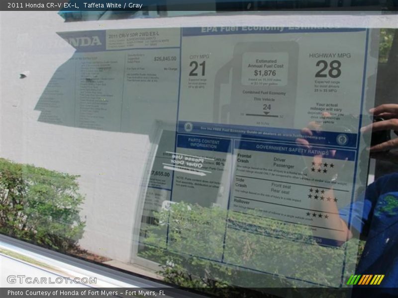 Taffeta White / Gray 2011 Honda CR-V EX-L