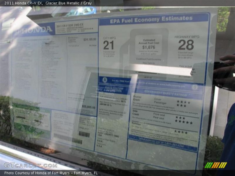 Glacier Blue Metallic / Gray 2011 Honda CR-V EX