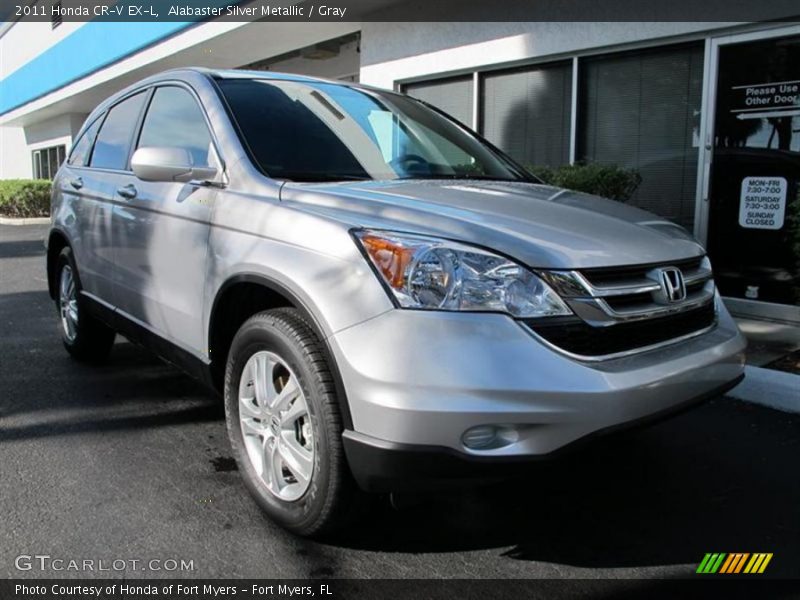 Alabaster Silver Metallic / Gray 2011 Honda CR-V EX-L