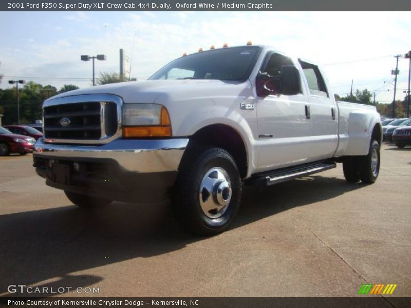 Oxford White / Medium Graphite 2001 Ford F350 Super Duty XLT Crew Cab 4x4 Dually