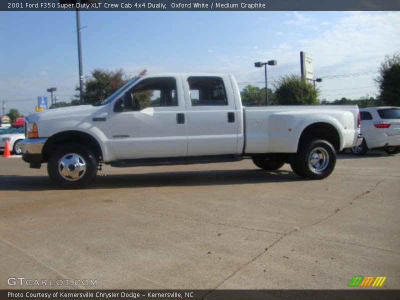 Oxford White / Medium Graphite 2001 Ford F350 Super Duty XLT Crew Cab 4x4 Dually