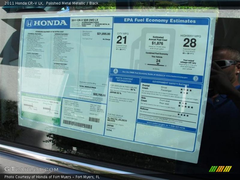 Polished Metal Metallic / Black 2011 Honda CR-V LX