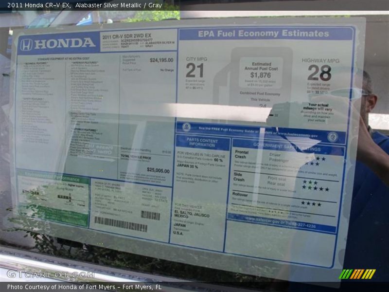  2011 CR-V EX Window Sticker