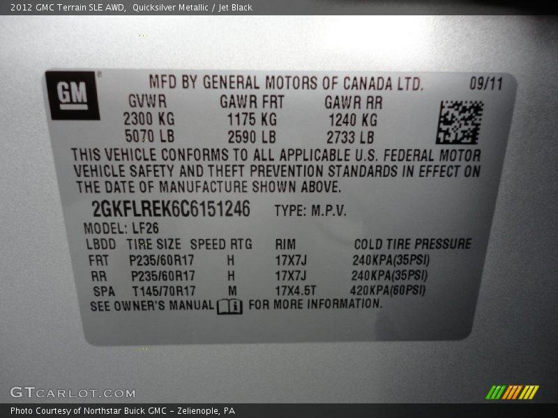 Quicksilver Metallic / Jet Black 2012 GMC Terrain SLE AWD