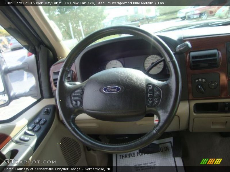 Medium Wedgewood Blue Metallic / Tan 2005 Ford F250 Super Duty Lariat FX4 Crew Cab 4x4