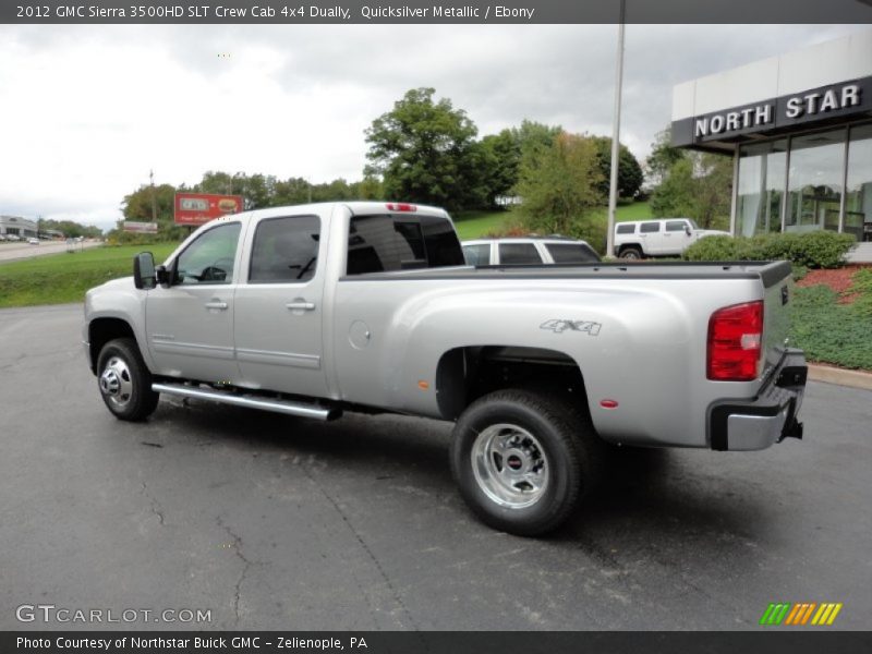 Quicksilver Metallic / Ebony 2012 GMC Sierra 3500HD SLT Crew Cab 4x4 Dually