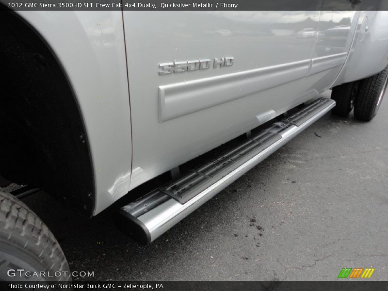 Quicksilver Metallic / Ebony 2012 GMC Sierra 3500HD SLT Crew Cab 4x4 Dually
