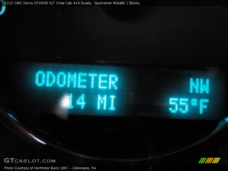 Quicksilver Metallic / Ebony 2012 GMC Sierra 3500HD SLT Crew Cab 4x4 Dually