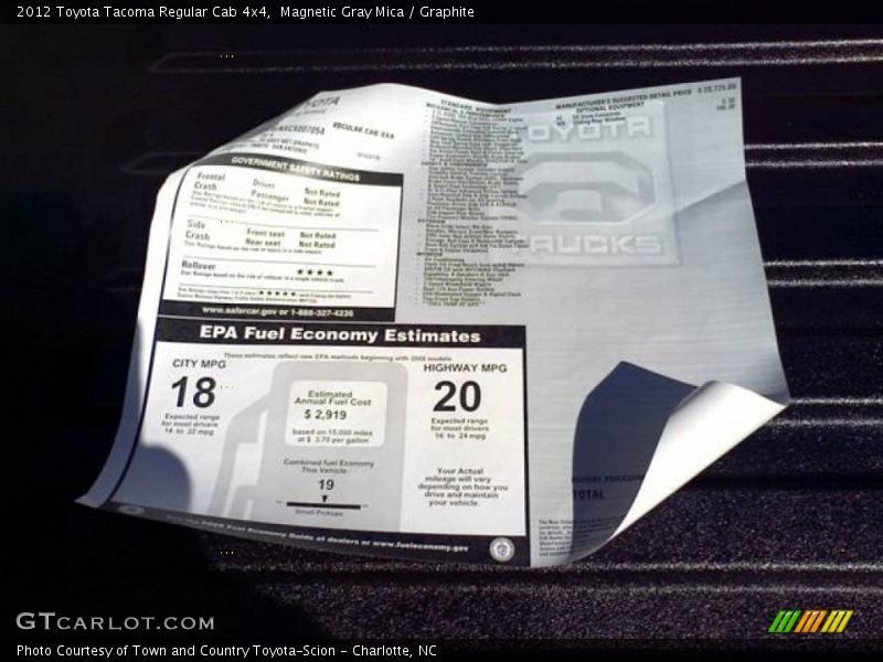 Magnetic Gray Mica / Graphite 2012 Toyota Tacoma Regular Cab 4x4