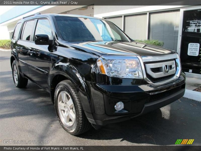 Crystal Black Pearl / Gray 2011 Honda Pilot EX-L