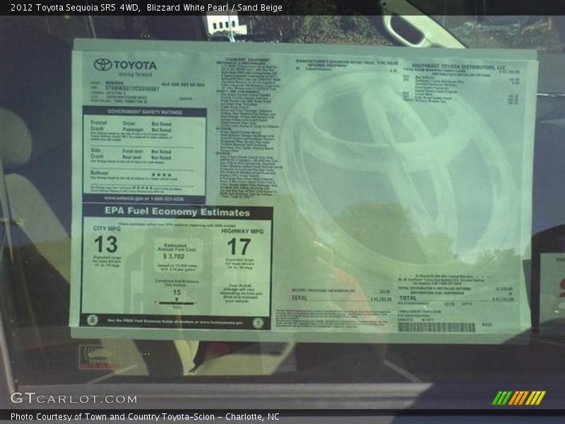 Blizzard White Pearl / Sand Beige 2012 Toyota Sequoia SR5 4WD