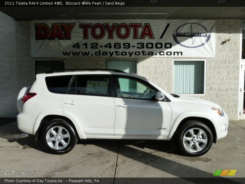 Blizzard White Pearl / Sand Beige 2011 Toyota RAV4 Limited 4WD