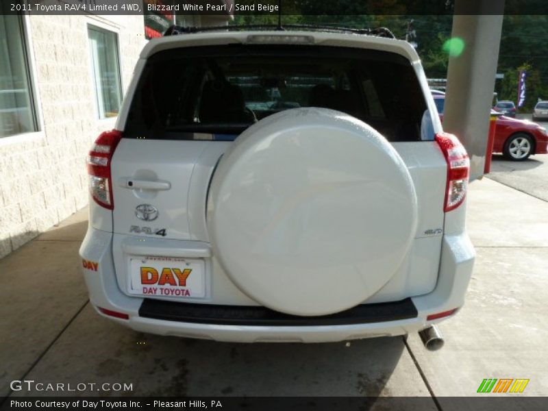 Blizzard White Pearl / Sand Beige 2011 Toyota RAV4 Limited 4WD