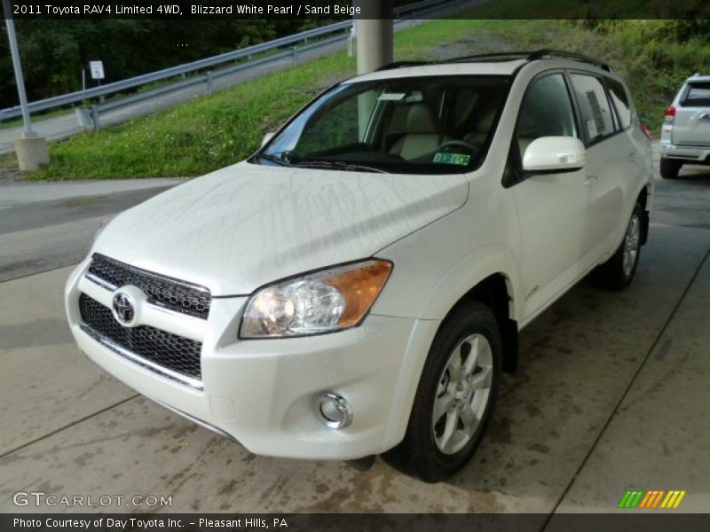 Blizzard White Pearl / Sand Beige 2011 Toyota RAV4 Limited 4WD