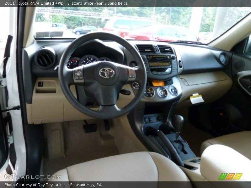 Blizzard White Pearl / Sand Beige 2011 Toyota RAV4 Limited 4WD