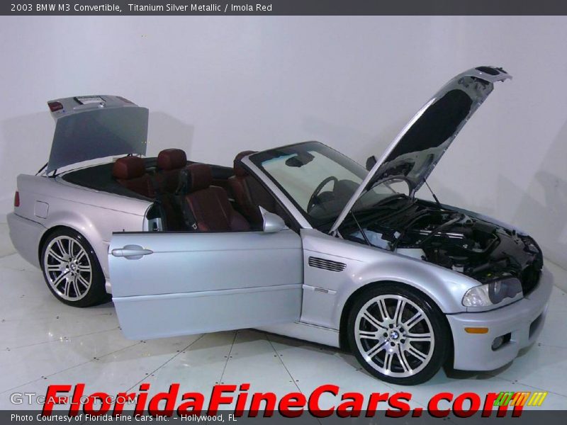 Titanium Silver Metallic / Imola Red 2003 BMW M3 Convertible