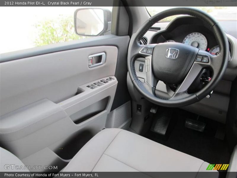 Crystal Black Pearl / Gray 2012 Honda Pilot EX-L