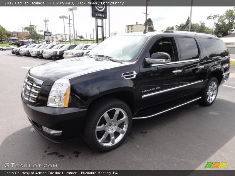 Black Raven / Ebony/Ebony 2012 Cadillac Escalade ESV Luxury AWD