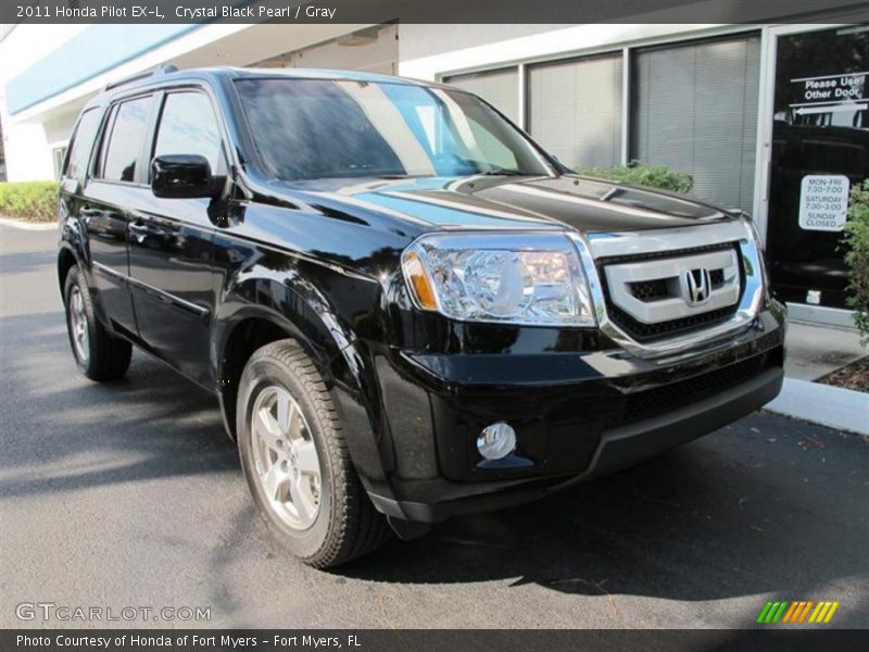 Crystal Black Pearl / Gray 2011 Honda Pilot EX-L