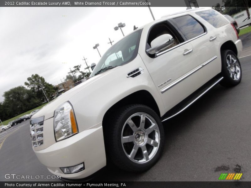 White Diamond Tricoat / Cashmere/Cocoa 2012 Cadillac Escalade Luxury AWD