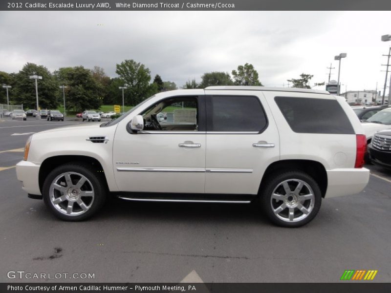 White Diamond Tricoat / Cashmere/Cocoa 2012 Cadillac Escalade Luxury AWD