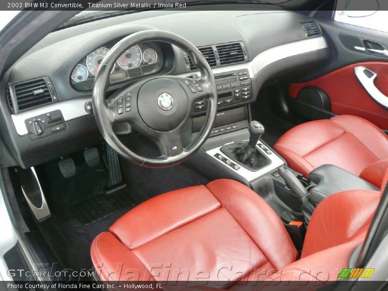 Titanium Silver Metallic / Imola Red 2003 BMW M3 Convertible