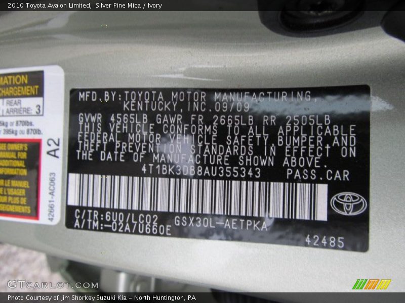 Silver Pine Mica / Ivory 2010 Toyota Avalon Limited