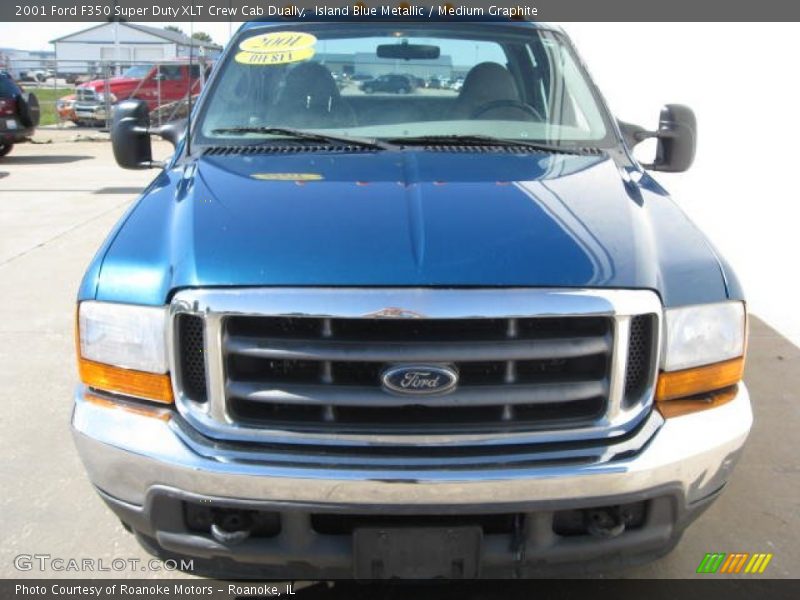 Island Blue Metallic / Medium Graphite 2001 Ford F350 Super Duty XLT Crew Cab Dually