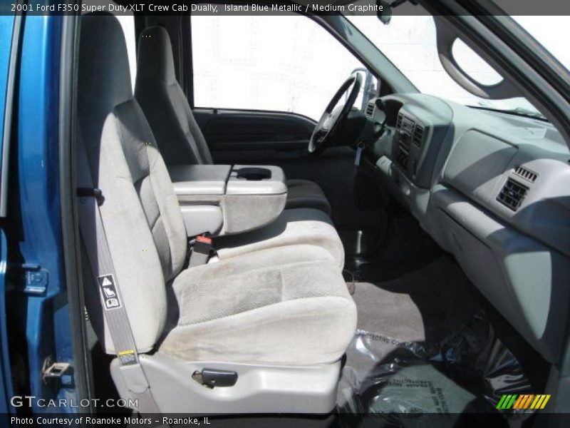 Island Blue Metallic / Medium Graphite 2001 Ford F350 Super Duty XLT Crew Cab Dually