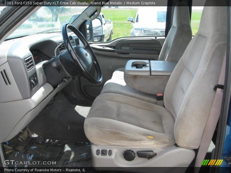 Island Blue Metallic / Medium Graphite 2001 Ford F350 Super Duty XLT Crew Cab Dually