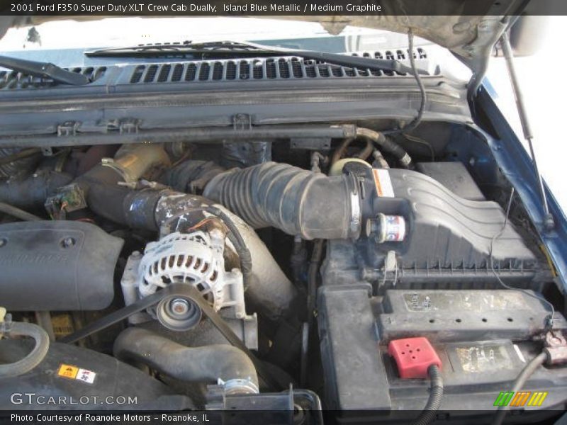 Island Blue Metallic / Medium Graphite 2001 Ford F350 Super Duty XLT Crew Cab Dually