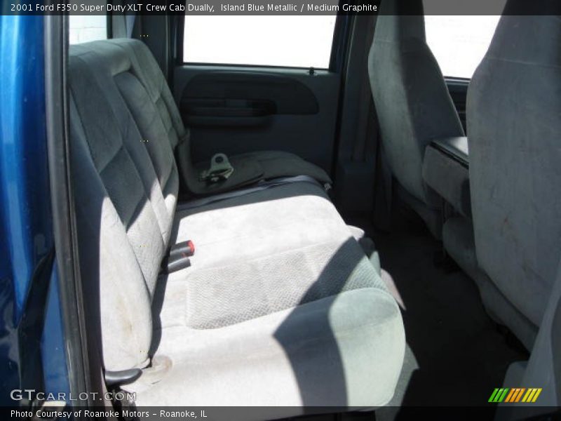 Island Blue Metallic / Medium Graphite 2001 Ford F350 Super Duty XLT Crew Cab Dually