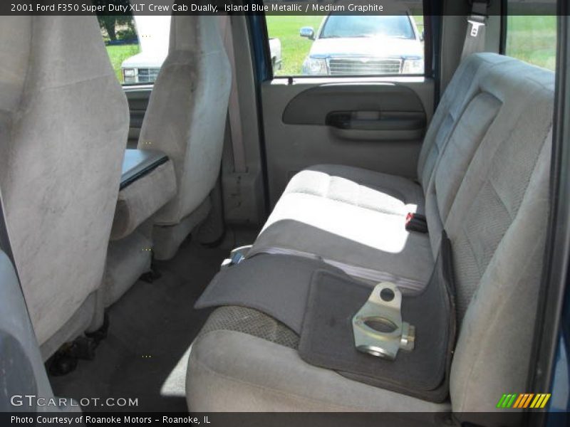 Island Blue Metallic / Medium Graphite 2001 Ford F350 Super Duty XLT Crew Cab Dually