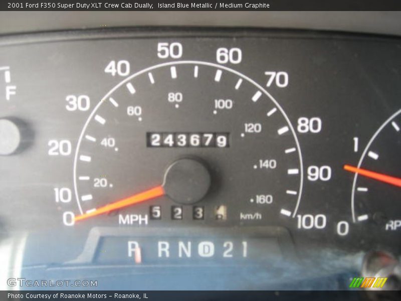 Island Blue Metallic / Medium Graphite 2001 Ford F350 Super Duty XLT Crew Cab Dually