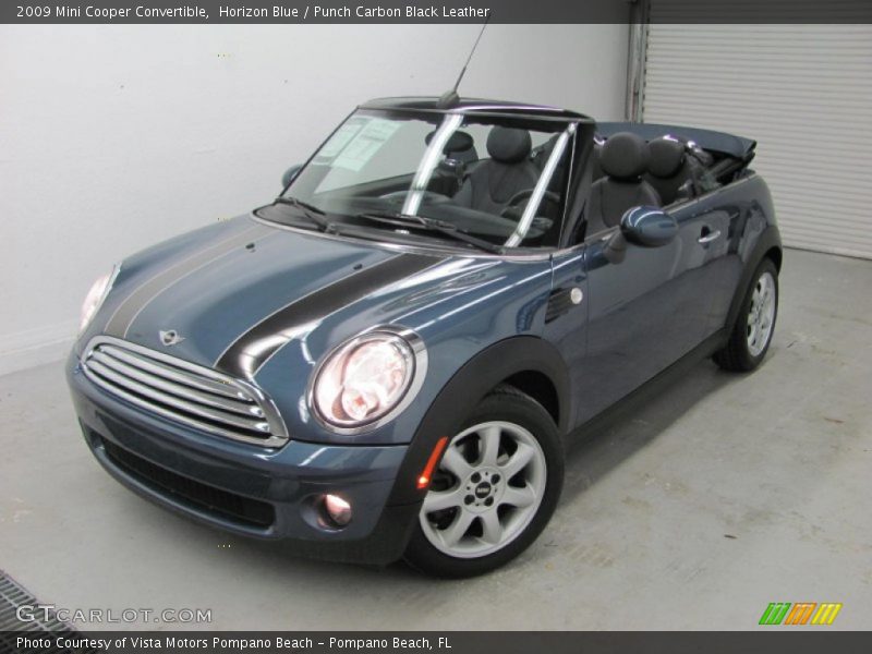 Horizon Blue / Punch Carbon Black Leather 2009 Mini Cooper Convertible