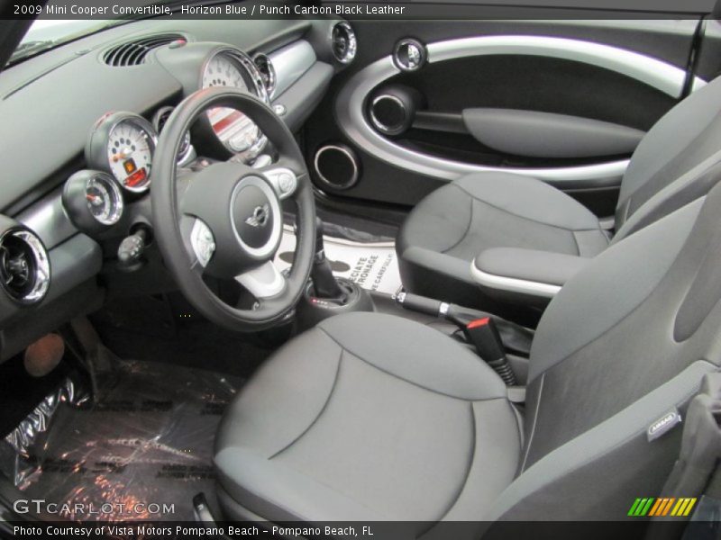 Horizon Blue / Punch Carbon Black Leather 2009 Mini Cooper Convertible