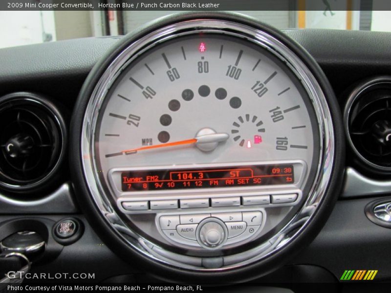 Horizon Blue / Punch Carbon Black Leather 2009 Mini Cooper Convertible