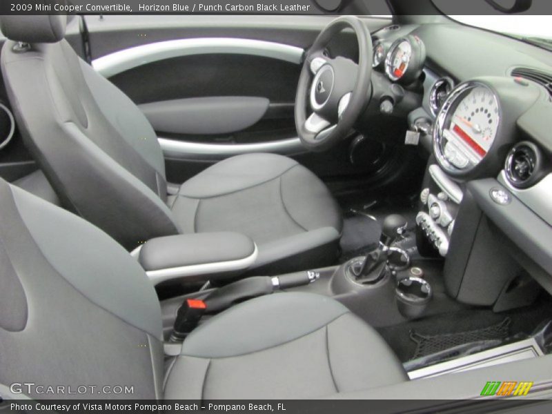 Horizon Blue / Punch Carbon Black Leather 2009 Mini Cooper Convertible