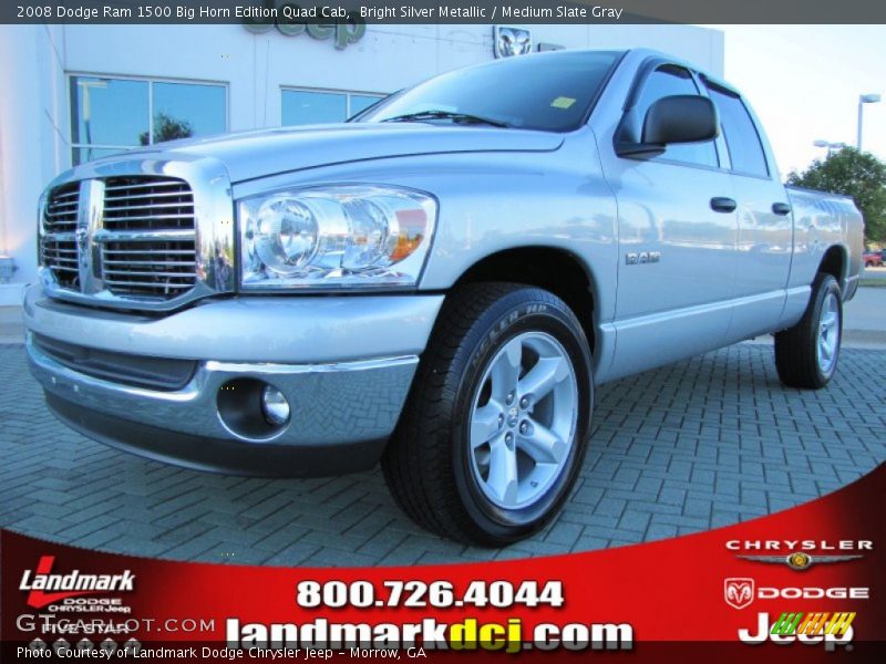 Bright Silver Metallic / Medium Slate Gray 2008 Dodge Ram 1500 Big Horn Edition Quad Cab