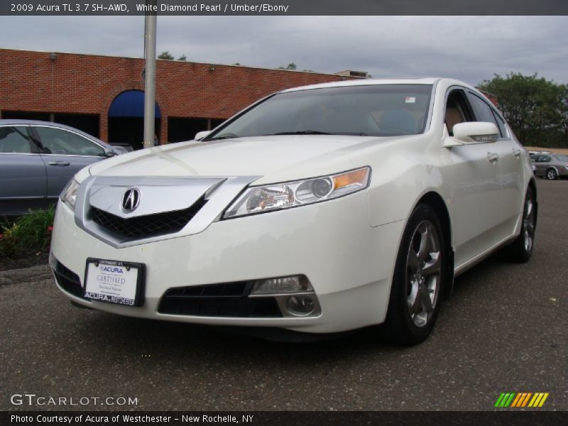 White Diamond Pearl / Umber/Ebony 2009 Acura TL 3.7 SH-AWD