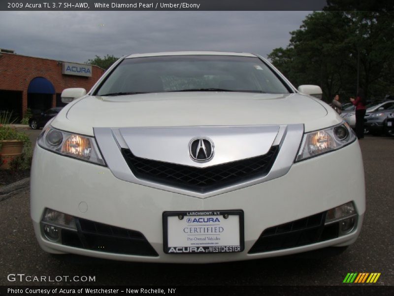White Diamond Pearl / Umber/Ebony 2009 Acura TL 3.7 SH-AWD