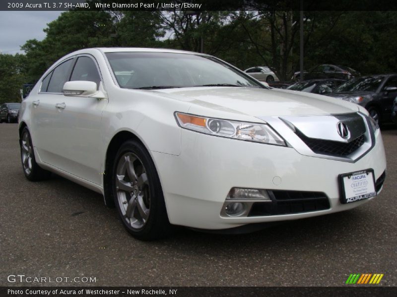 White Diamond Pearl / Umber/Ebony 2009 Acura TL 3.7 SH-AWD