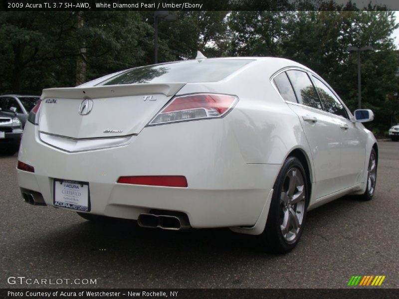 White Diamond Pearl / Umber/Ebony 2009 Acura TL 3.7 SH-AWD