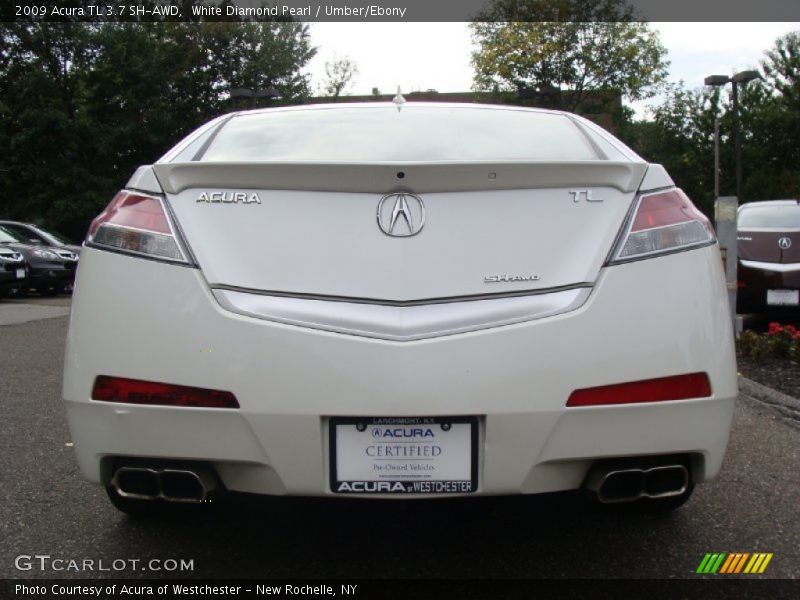 White Diamond Pearl / Umber/Ebony 2009 Acura TL 3.7 SH-AWD
