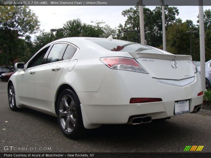 White Diamond Pearl / Umber/Ebony 2009 Acura TL 3.7 SH-AWD