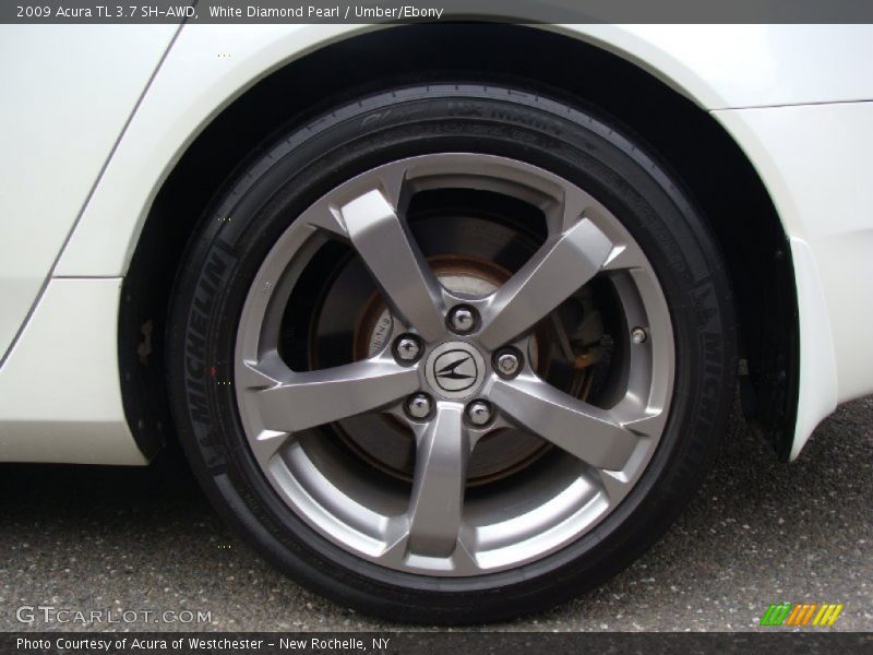 White Diamond Pearl / Umber/Ebony 2009 Acura TL 3.7 SH-AWD