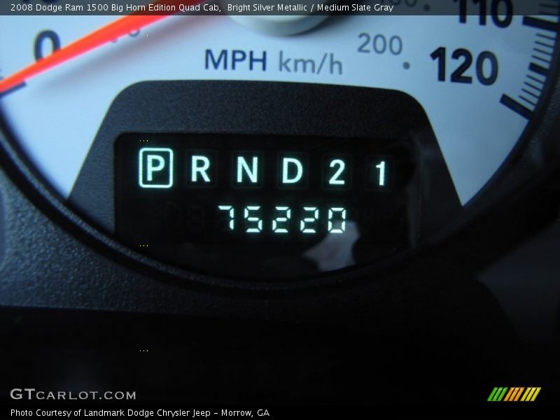 Bright Silver Metallic / Medium Slate Gray 2008 Dodge Ram 1500 Big Horn Edition Quad Cab